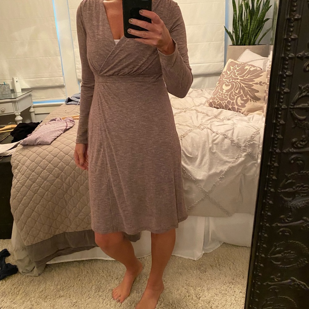 Athleta mauve faux wrap dress